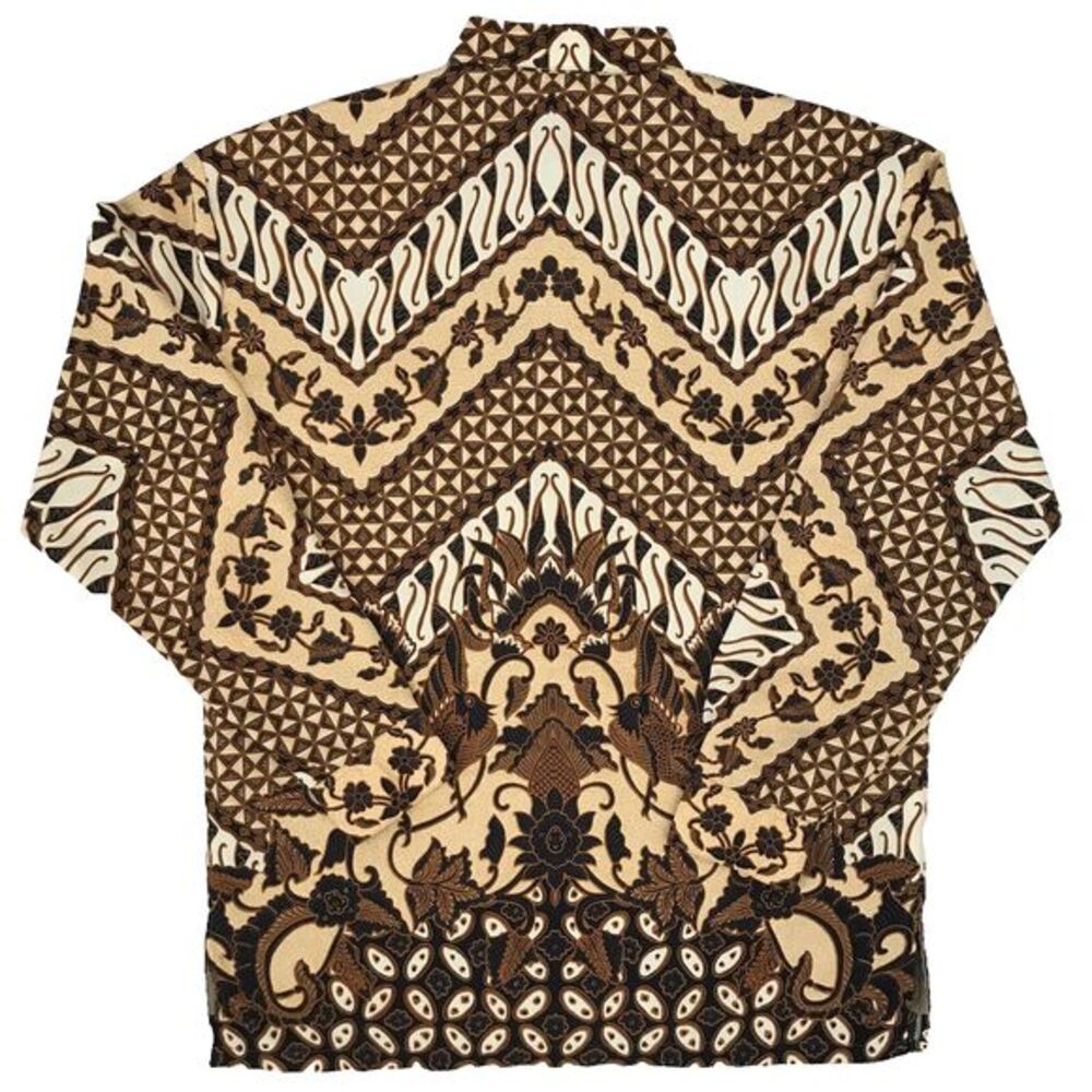 Indra Hadi Batik Halus Shirt Mens XL‎ Geometric Traditional Long Sleeve - Picture 4 of 14